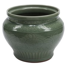 Huge Chinese Longquan Celadon Incised Porcelain Planter / Jardiniere Ming Style picture