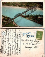 Louisville KY Aerial view Of Ohio River Bridge Postcard 62260 picture