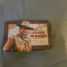 JOHN WAYNE Playing Cards Two Card Deck Set Collector Tin - New picture