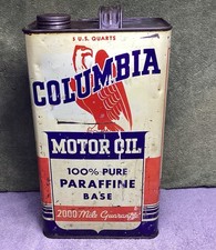 VTG. COLUMBIA MOTOR OIL 5 QT. CAN EMPTY picture