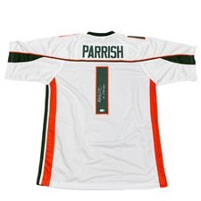 Roscoe Parrish Autographed Miami (White #1) Custom Stitched Jersey - JSA picture