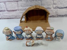 1984 Bumpkins Nativity Set Of 8 Porcelain Figures 3