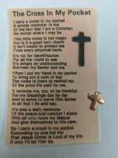 The Cross In My Pocket poem card with a small copper Cross cut out from a penny picture