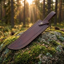 11 Inch Fixed Blade Knife Leather Sheath Heavy Duty Replacement Scabbard Brown picture