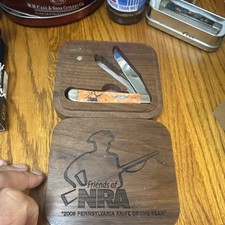 Case XX Friends of NRA 2009 2-chestnut bone  Handle SS  walnut box with magnet picture