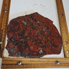 Painted Valley Tabu Tabu Jasper slab Africa. Deep red brecciated color 13.6OZ. picture