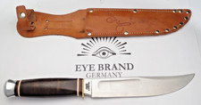 Vintage EYE BRAND CARL SCHLIEPER SOLINGEN Hunting Knife Leather Handle JIM BOWIE picture