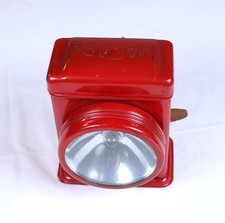 Vintage 1930s Niagara Searchlight Red Industrial Metal Lantern Flashlight Tested picture