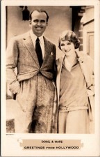 Doug & Mary Fairbanks Pickford Hollywood Vintage Postcard 1920s Movie Stars picture