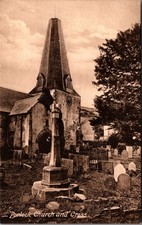 Porlock Church and Cross Somerset England Frith's Series Vintage Postcard picture