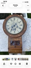 Antique 19th Century Rosewood Burl Drop Dial Inlaid Wall Clock  picture