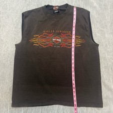 Harley Davidson Sleeveless Shirt Brown Size Large Men’s picture