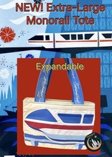 2026 Disney Parks Contemporary Resort Extra-Large Monorail Tote Bag -Expandable picture