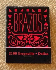 Vintage Brazos Dallas Matchbook Dallas Lower Greenville 1990s Tex-Mex picture