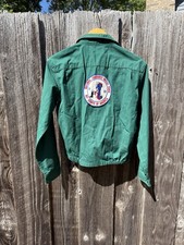 Rare 1964 Boy Scouts Of America Zipup Jacket Talon Zip Cool Back Patch Size 18 picture