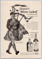 1946 Dewars White Label Scotch Vintage Ad Scottish Clan Menzies Bagpipes picture