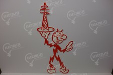 Reddy Kilowatt HOLDING ELECTRIC TOWER DIE CUT HEAVY SIGN ELECTRICIAN GIFT  picture