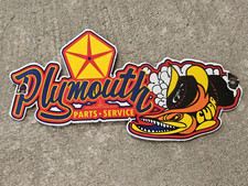 NICE VINTAGE DODGE  PLYMOUTH PARTS & SERVICE CUDA  PORCELAIN  SIGN  12