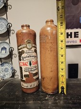 2 Vintage Stoneware Gin Bottles Steinhaeger Germany Lucas Bols Amsterdam picture