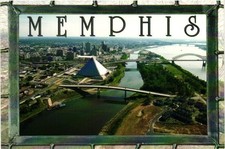 Memphis Pyramid Aerial View Postcard Mississippi River Bluff City picture