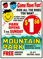 Vintage Mountain Amusement Park Ad Magnet -  Holyoke, Massachusetts. picture