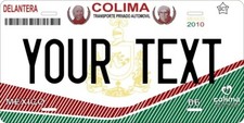 Colima 2010 Custom State License Plate Personalized 12