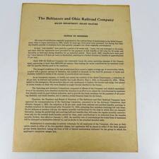 1934 B&O Baltimore and Ohio Railroad RR Relief Department Employee Memo C10 picture