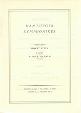 Theatre note Hamburg Symphony Orchestra Horst Stein Siegfried Palm Musikhalle 1962 picture