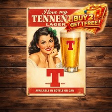 Tennent's Lager Vintage Tin Sign 8x12 Retro Beer Advertising Decor picture