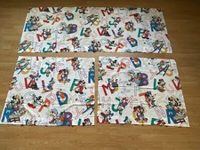 VTG WALT DISNEY MICKEY & MINNIE MOUSE & FRIENDS ALPHABET CURTANS PANES SET OF 3 picture