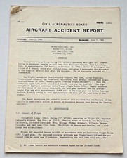 Vintage 1966 United Air Lines Flight 227 Boeing 727 Crash Report CAB FAA Letters picture