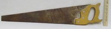 Hand Saw Wood Handle Disston Carpenter 26 Inch Blade USA Made picture