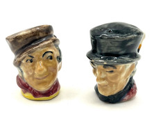 Vintage Shorter Son England Ceramic Character Toby Jug Salt Pepper Shakers Set picture