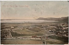 PUNO, PERU VIEW OF LAKE TITICACA 1908 Double Stamps Postcard picture