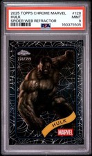 2025 Topps Chrome Marvel #128 Hulk : Spider Web Refractor : 278/399 : PSA 9 picture