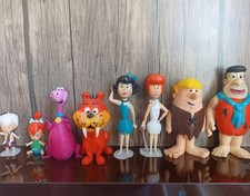 Flintstones Figurine Set, Collectible 80's Cartoon Decor, Retro Birthday Gift picture