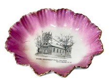 PETERBORO NH NEW HAMPSHIRE ANTIQUE Souvenir UNION CHURCH Porcelain TRINKET DISH picture