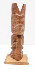 VTG Carved Chelsea WILLIAMS Native American Totem Pole Statue Northwest Coast 9
