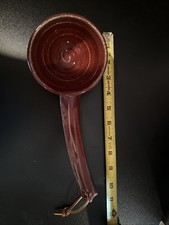 Beautiful Pottery Ladle with Leather Hang Strap picture