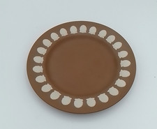 Wedgwood Taupe Brown Jasperware Plate with Shell Border England 17cm RARE picture