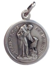 SAINT FRANCIS OF ASSISI  925 STERLING SILVER MEDAL - 100% MADE IN TIALY picture