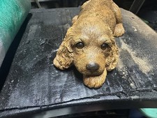 Vintage Sandicast Dog Sculpture Cocker Spaniel Puppy 1983 Signed Sandra Brue  picture