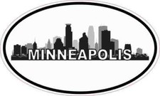 5x3 Oval Minneapolis Skyline Sticker Tumbler Cup Luggage Car Window Bumper Decal picture