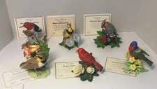 Set of 6 Lenox Porcelain Bird Figurines from the Garden Birds Collection picture