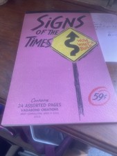 Vintage 1970s Vagabond Creations Stationery Notepad Paper Pad Sign Of The Times picture