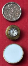 3 Antique 1800s Brass Metal Drum Buttons #1516 picture