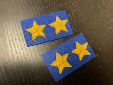 Civil War Confederate Gold Stars - ROYAL BLUE Back - 2 Star LT. COLONEL New picture