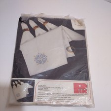 Pik Stamped Cross Stitch Napkins Set Of 4 Snowflowers Vintage USA Made picture
