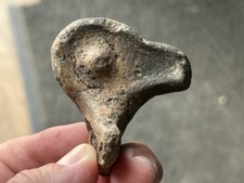 NICE DUCK HEAD EFFIGY RIM RIDER FROM A POTTERY BOWL, MISSISSIPPI CO. ARKANSAS picture