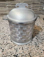 Awesome Vintage Guardian Service Cast Aluminum Ice Bucket Checkerboard 1950s picture